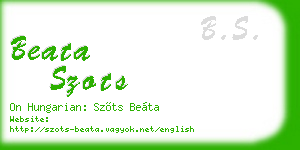 beata szots business card