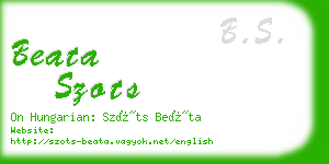 beata szots business card